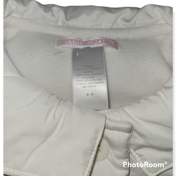 Janie and Jack white Girl's puffer vest size 4-5 - Picture 2 of 6